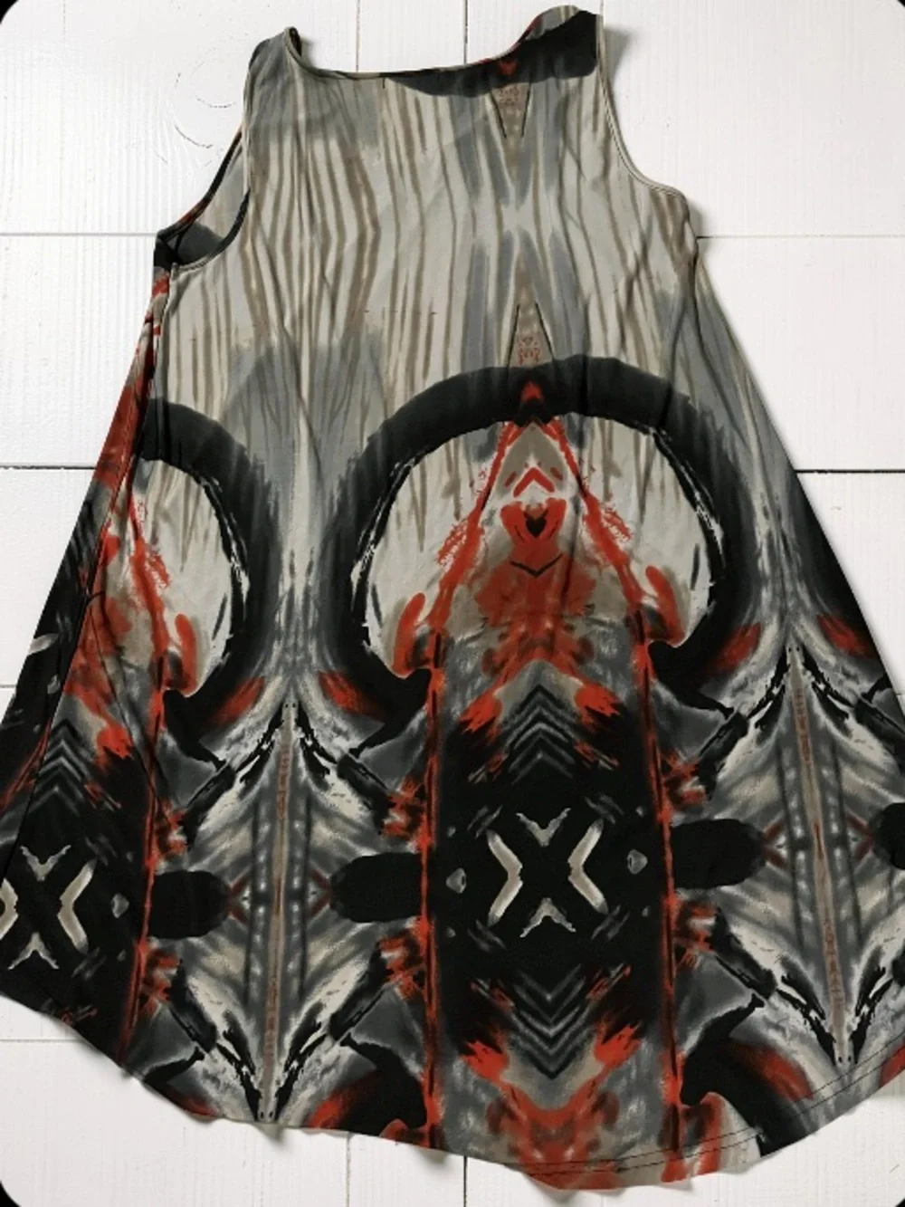 Joseph Ribkoff Boho-Chic Abstract Print High-Low Tank Top - Picture 5 of 5